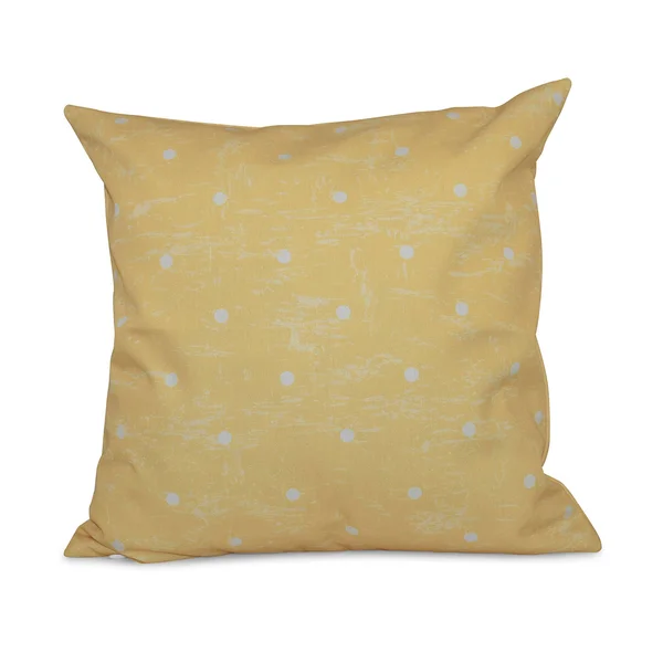Contemporary Home Living 18x22 Yellow and White Polka Dots Decorative Throw Pillow - Down Alternative Filling