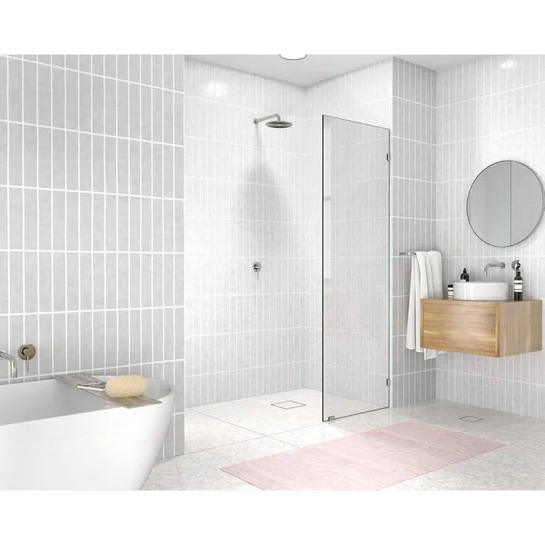 Glass Warehouse GW-SFP-22.5-BN 22.5x22 x 78x22 Frameless Fixed Glass Panel Finish: Brushed Nickel