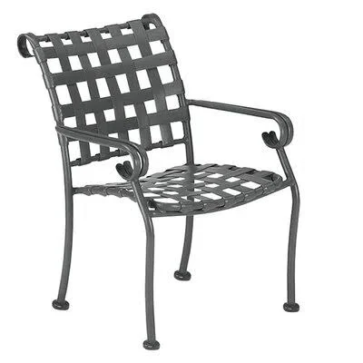 Ramsgate Patio Dining Armchair Woodard Seat Color: Axis Smoke - Frame Color: Textured Black