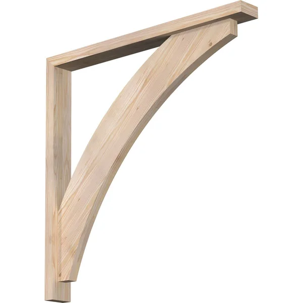 Ekena Millwork 1464132 3 1/2x22W x 34x22D x 34x22H Thorton Block Smooth Bracket w/ Offset Brace - Douglas Fir