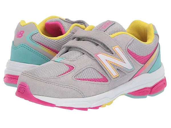 New Balance Kids& Hook and Loop 888v2 - Grey/White (Size 11.5 X-Wide)