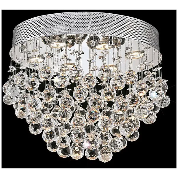 Elegant Lighting V2022F20C/EC Galaxy 6 Light Chrome Flush Mount Clear Elegant Cut Crystal