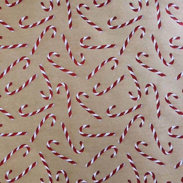 Bulk Ream Roll Christmas Gift Wrap Wrapping Paper - Kraft Candy Cane