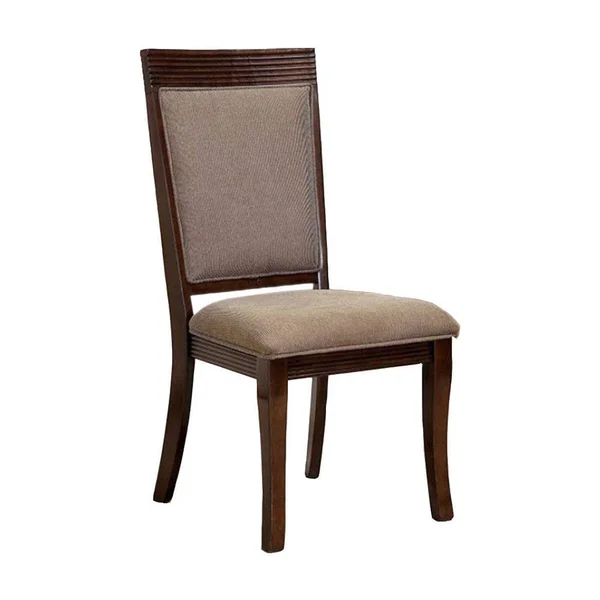 Benzara - Woodmont Contemporary Side Chair, Walnut Finish, Set of 2