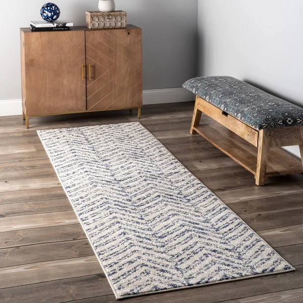 nuLOOM Rosanne Geometric Runner Rug, 2& 6x22 x 12&, Blue