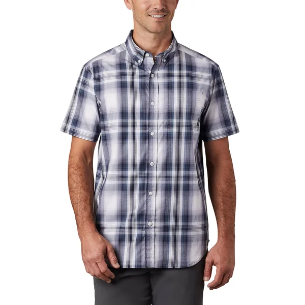 Columbia Rapid Rivers II Short Sleeve Shirt XLT, Collegiate Navy Ombre Plaid