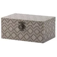 Brown Decorative Boxes - Blue - Brown, Multi-Color - Set of Three