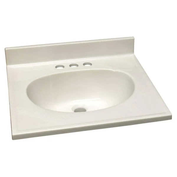Design House 586263 Cultured Marble Vanity Top 19x17 - White on White