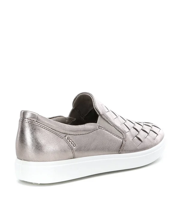 Ecco Women's Soft 7 Woven Slip on in Black 36