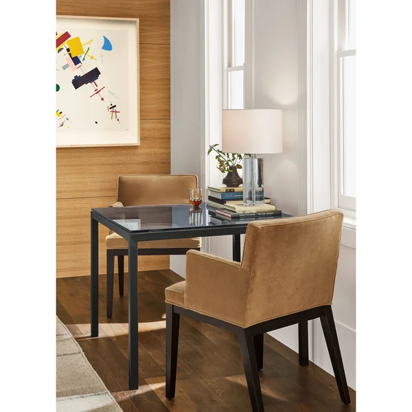 Room & Board - Modern Ansel Arm Chair in Trend in Pink (plain-weave) w/ Walnut Frame - Stain-repellent Fabric
