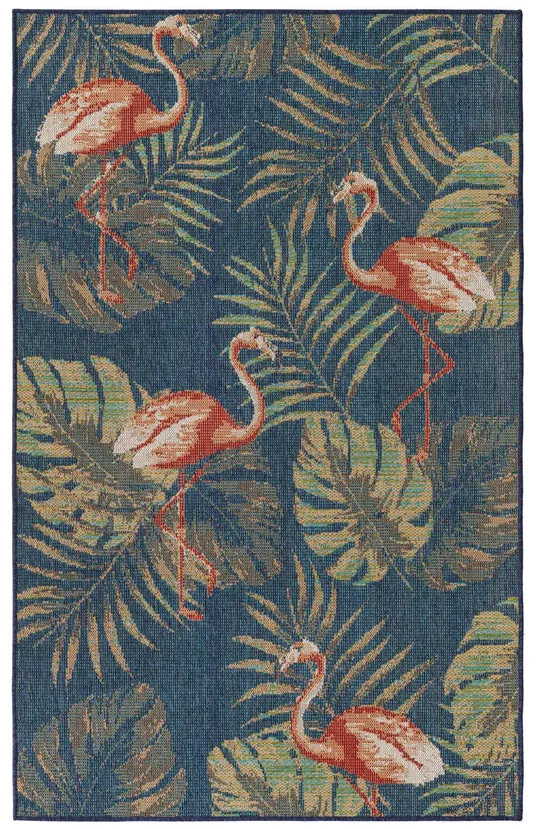 Baja Outdoor Navy Blue 5x8 Area Rug Indoor Outdoor Rug