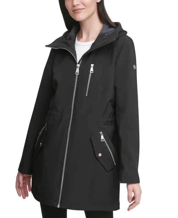 Calvin Klein Hooded Anorak Raincoat - Black/Grey