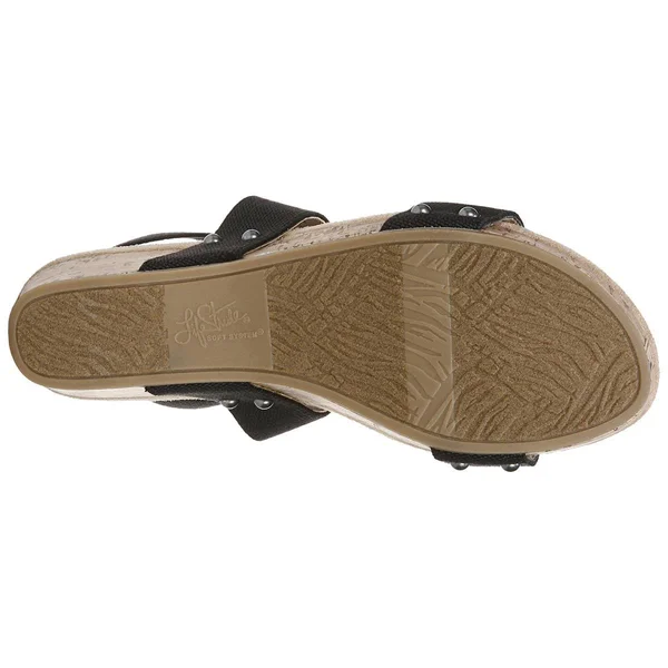 LifeStride Del Mar Women's Wedge Sandals, Size: 9.5 Wide, Black