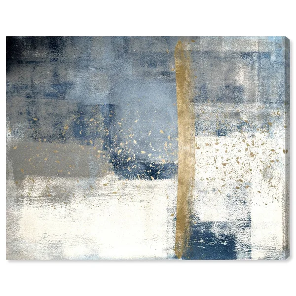 Oliver Gal &In The Mid Summer& Abstract Gallery Wrapped Canvas Art - Blue - Gold, 30 x 36