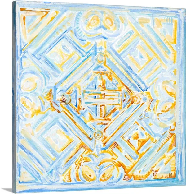 Dusk Blue Medallion II, Canvas Wall Art, 20x20, Great Big Canvas