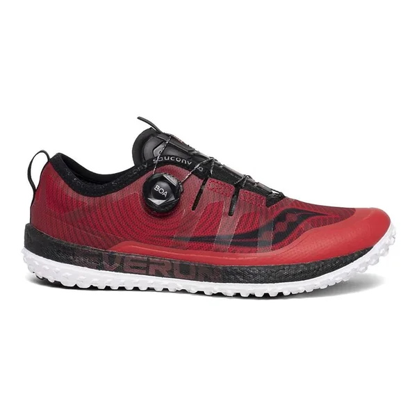 Saucony Men's Switchback ISO Trail Sneaker, Size: 7, Red/Black