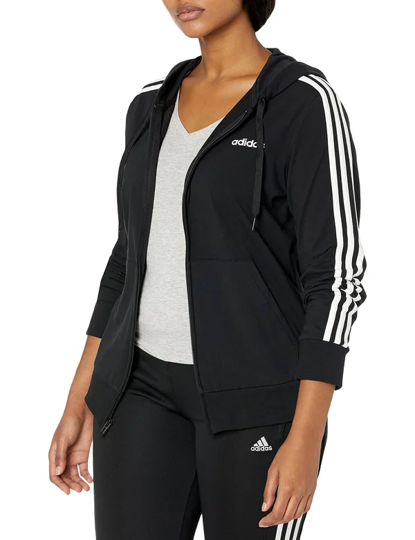 Adidas Essentials 3-Stripes Hoodie Women's - Size: Medium, Black