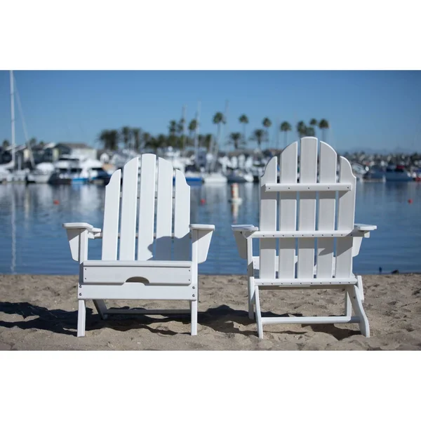 Luxeo Balboa White Folding Adirondack Patio Chair (2-Pack)