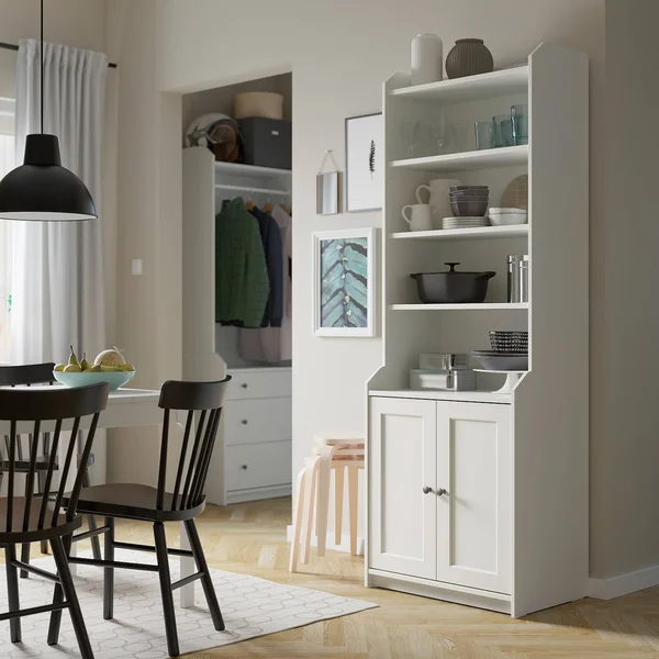 IKEA - HAUGA High Cabinet with 2 Doors, White, 27 1/2x78 3/8 20415046
