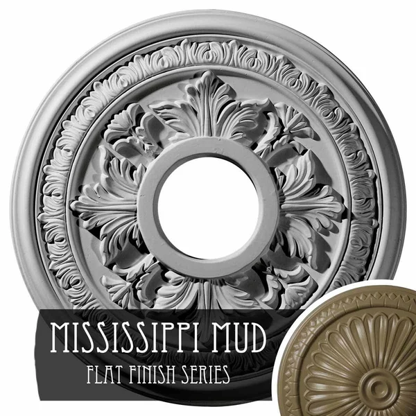 15 3/8 inchod x 4 1/4 inchid x 1 1/2 inchp Baltimore Ceiling Medallion (Fits Canopies Up to 5 1/2 inch) - Hand-Painted Mississipp