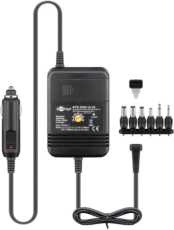Goobay 53439 1.5 V - 12 V Universal Power Supply for Cars and Trucks - Black