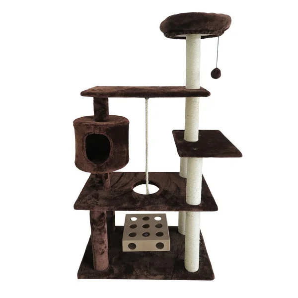 Cat Furniture Deluxe Playground with Cat-IQ and Rope - Brown