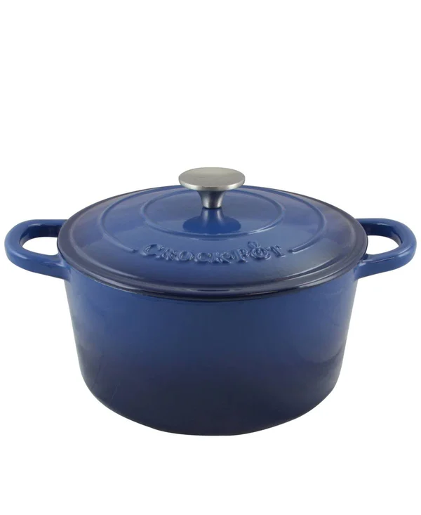 Crock Pot Artisan Enameled Cast Iron 5-Quart Round Dutch Oven - Sunset Orange