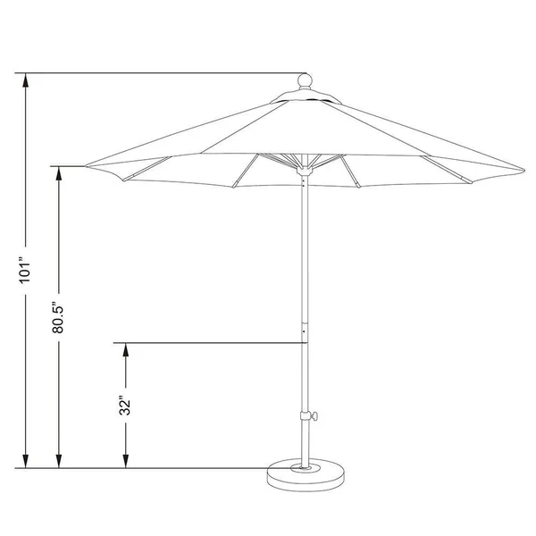 Riviera 9-Foot Push Open Aluminum Round Umbrella by Havenside Home - Forest Green