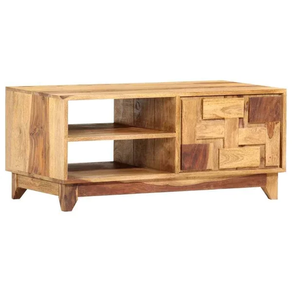 vidaXL TV Cabinet 35.4x22x17.7x22x15.7x22 Solid Sheesham Wood