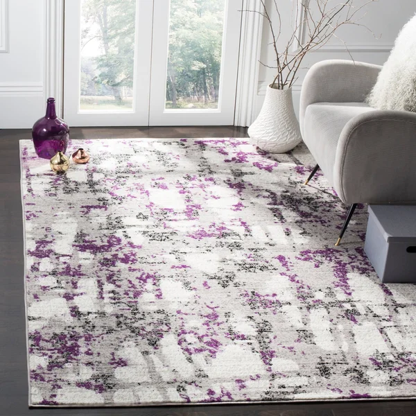 Safavieh Skyler SKY193R 6&7x22 x 6&7x22 Round Grey, Purple Area Rug