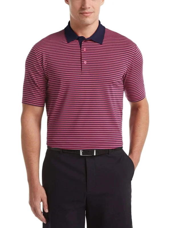 Callaway 3-Color Stripe Mens Golf Polo, Boudoir Red, M