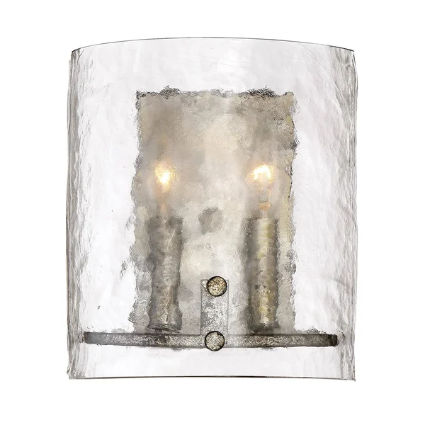 Quoizel 2 Light Fortress Wall Sconce, Mottled Silver - FTS8802MM