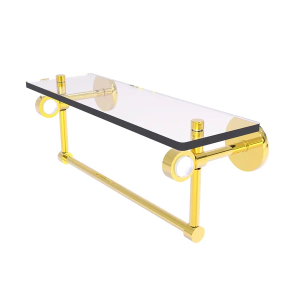 Allied Brass CV-1TB-22-GYM 22 in. Clearview Collection Glass Shelf with Towel Bar Matte Gray