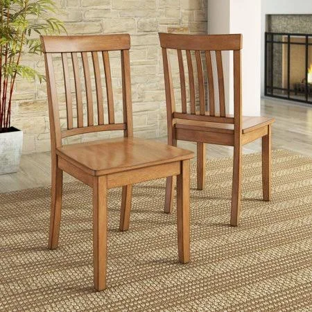 Weston Home Lexington Mission Back Dining Chair, Set of 2, Oak