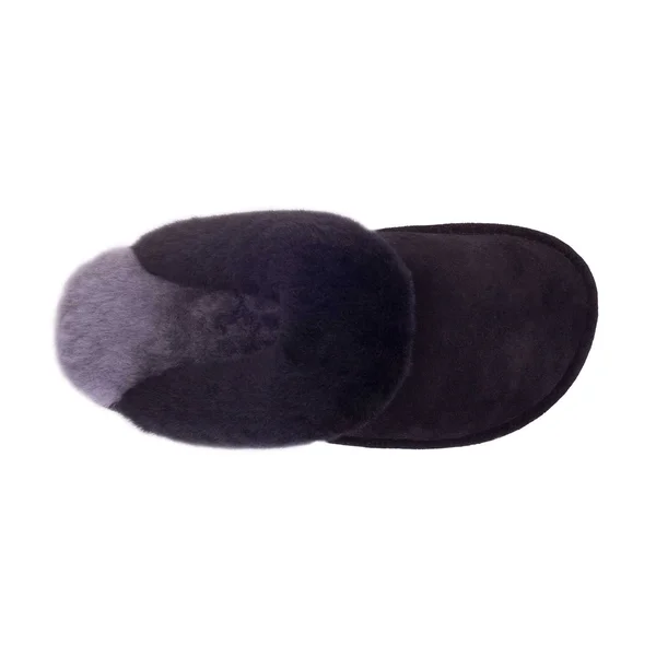 RJ Fuzzies Sheepskin RJS-100-BLACK-M Ladies SCUFF, Black - Medium