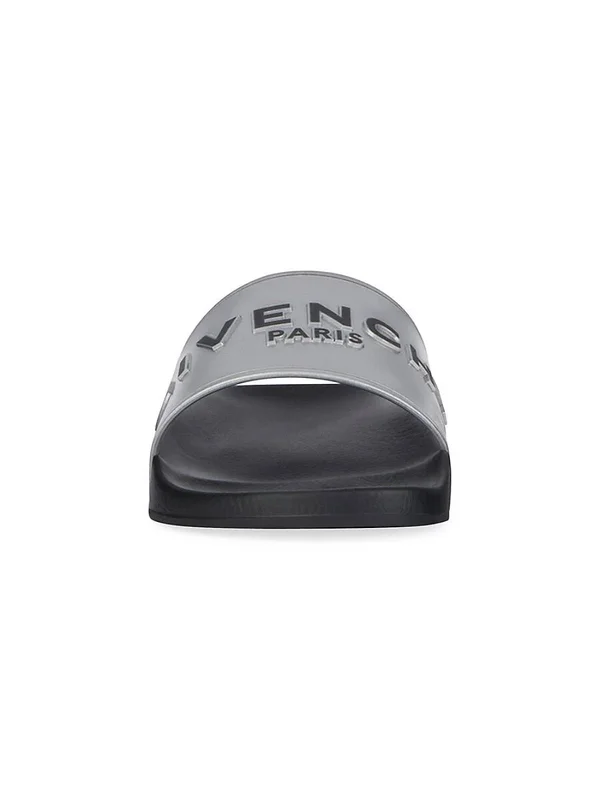 Givenchy Silver Logo Flat Sandals