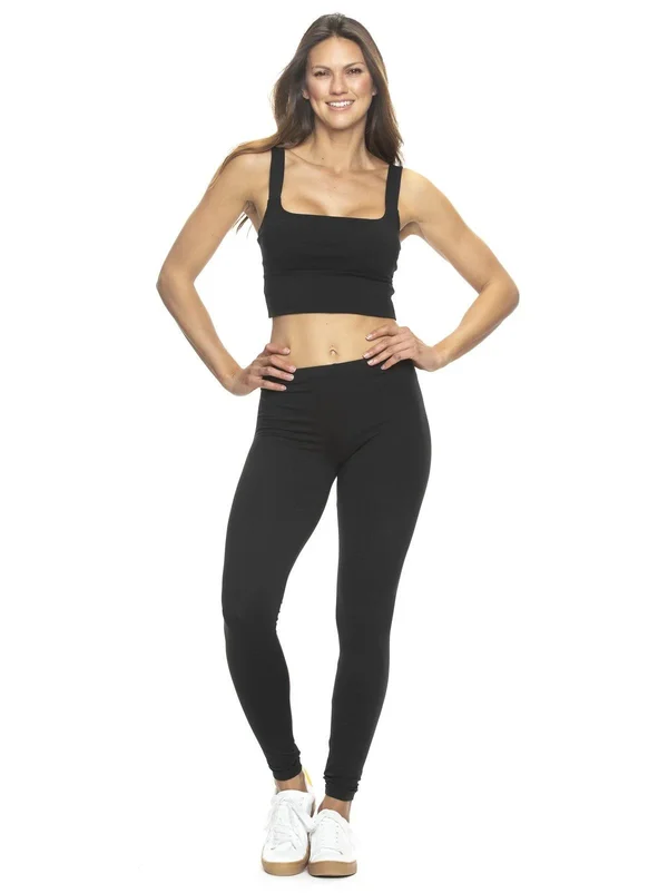 Felina - Velvety Soft Lightweight Leggings, Moisture Wicking, Yoga, 6 Pack (Small, Black Heather Grey Navy)