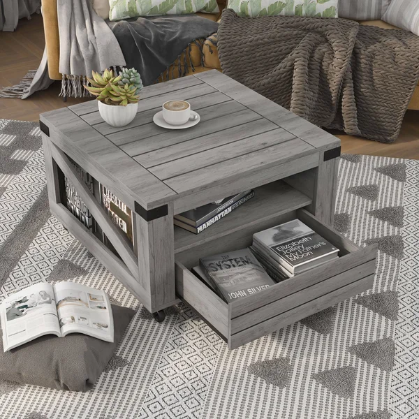 Furniture of America Kala Square Vintage Walnut Coffee Table
