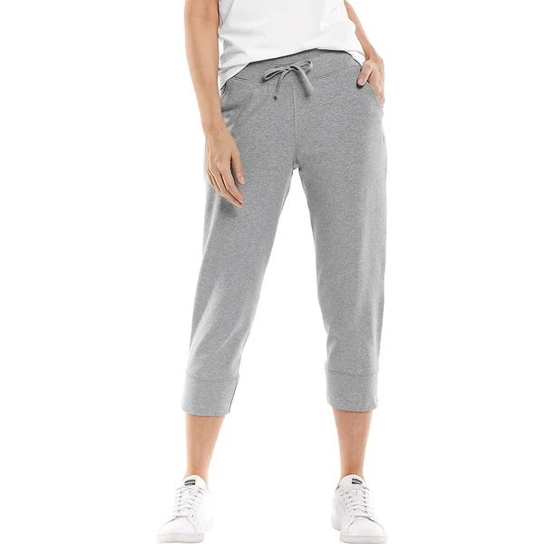 Coolibar Plus Size Women's Maho Weekend Crop Joggers - Pants for Women, Grey, 3X