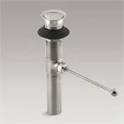 Kohler K-7114-BN Brushed Nickel Premier Pop Up Drain Exposed Without Overflow