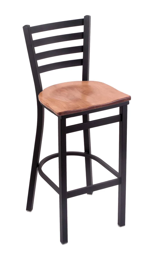 Holland Bar Stool 40025BWMedMpl 400 25x22 Jackie Black Wrinkle Stool with Medium Maple Seat