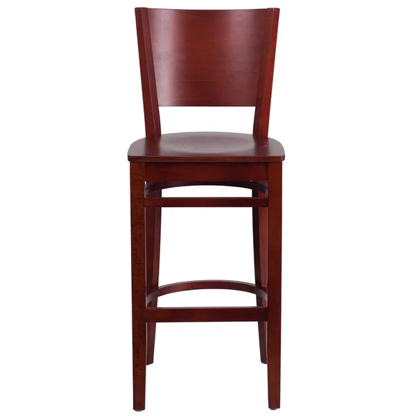 43.5x22 Mahogany Red Traditional Solid Back Restaurant Barstool