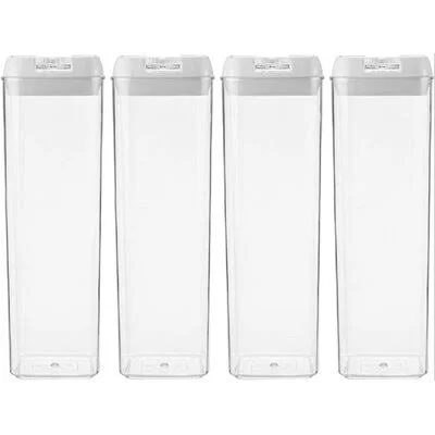 Set of 4 Airtight Food Storage Container, 64 oz Pasta Containers with Easy Lock Lids BPA Free Plastic for Kitchen Pantry Organiz