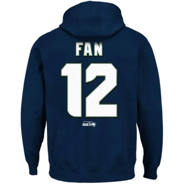 Majestic 12s Seattle Seahawks College Navy Eligible Receiver II Name & Number Hoodie Size: Large