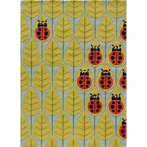 Momeni Lil Mo Whimsy Area Rug - Lady Bug Red, 5& x 7&