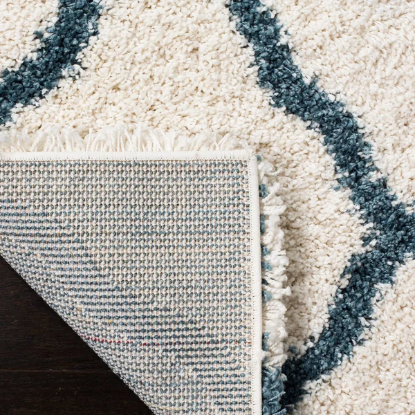 Safavieh Hudson Shag Ariola Trellis 2-Inch Thick Rug - 2&3x22 x 10& Runner - Slate Blue/Ivory