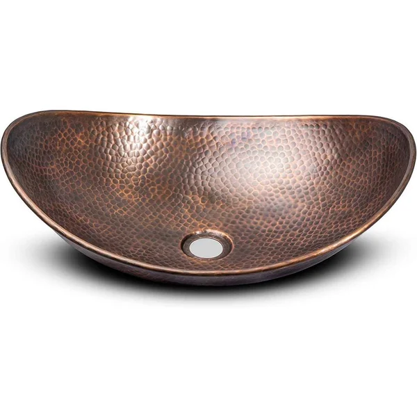 Monarch Abode 19 in. Hand Hammered Harbor Vessel Bathroom Sink in Pure Copper - Oil Rubbed Bronze 17086