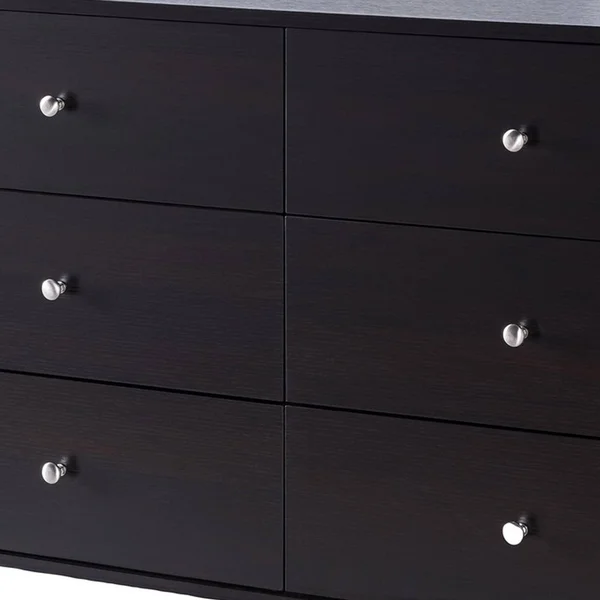 Saltoro Sherpi 47.25 Inches 6 Drawer Dresser with Straight Legs - Dark Brown