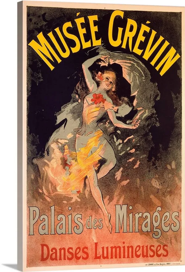 Musee Grevin, Palais Mirages, Vintage Poster, by Jules Cheret, Canvas Wall Art, 16x24, Great Big Canvas