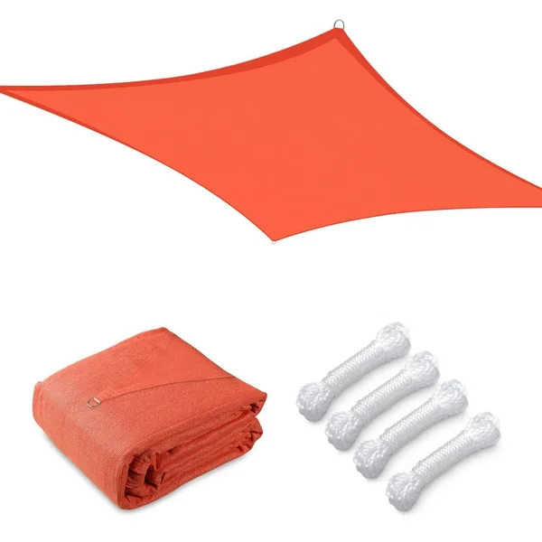 Yescom Patio Square Sun Sail Shade Canopy 16ft, Cherry Tomato